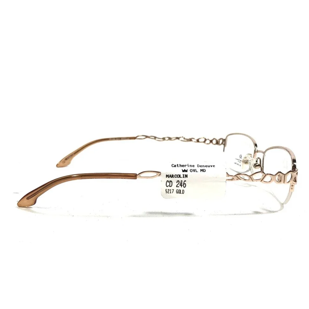 Catherine Deneuve CD-246 GLD Eyeglasses Frames Gold Oval Half Rim 52-17-140